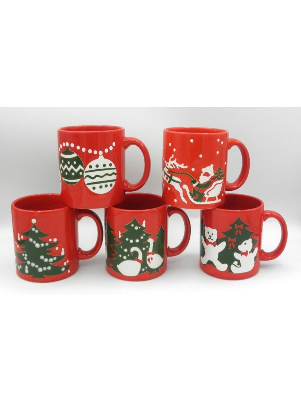 Waechtersbach Christmas Themed Mug Set of 5 Assorted Designs Pattern Code WAECHT